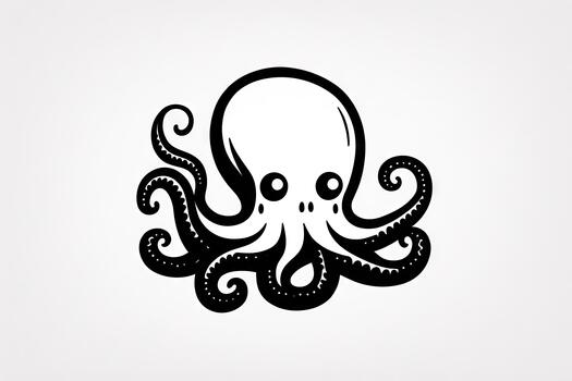 Minimal Style Octopus Graphic photo