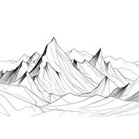 Simplistic TopView Mountain Range Landscape Drawing photo