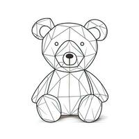 sencillo lineal dibujo de osito de peluche oso suave juguete símbolo de amistad para niños foto