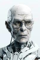 Modern Hyperrealistic AI Humanoid Head Devices Technology photo
