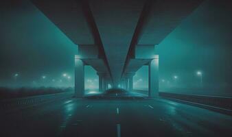 Ethereal Night Overpass with Soft Lighting for Professional Backgrounds photo