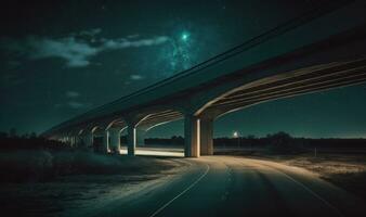 Ethereal Night Overpass with Soft Lighting for Professional Backgrounds photo