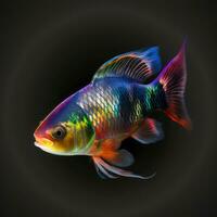 Vibrant Photorealistic Fish Isolated on Black and White Backgrounds photo