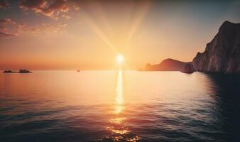 Serene Mediterranean Sunrise A Perfect Start to Your Day photo
