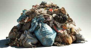 Overflowing Heap of Waste A Depiction of Environmental Pollution photo