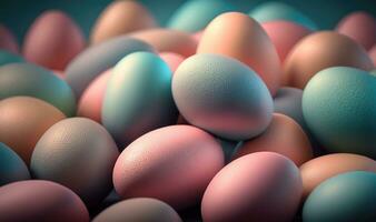 Colorful Easter Eggs as Soft Ethereal Dreamy Background photo