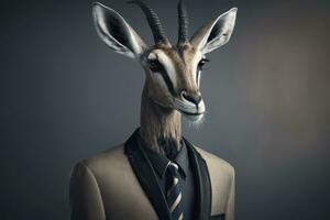 Gazelle in Business Attire A Professional Portrait photo