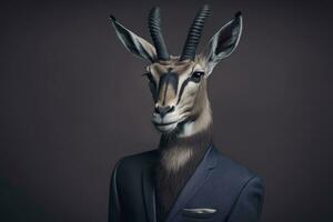 Gazelle in Business Attire A Professional Portrait photo