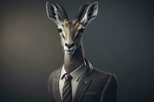 Gazelle in Business Attire A Professional Portrait photo