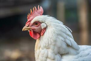 Majestic Brahma Chicken Portrait in Natural Farm Setting photo