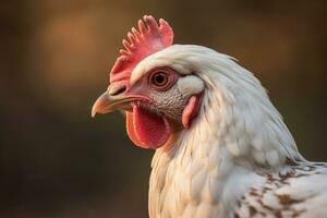 Majestic Brahma Chicken Portrait in Natural Farm Setting photo