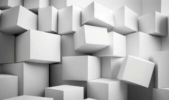 Ethereal White Cube Boxes on Soft Background photo