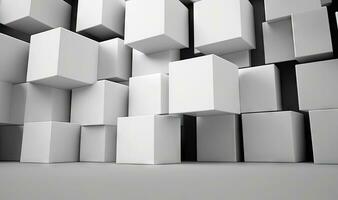 Ethereal White Cube Boxes on Soft Background photo