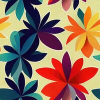 Flower Power Rainbow Colors Pattern for Retro Designs photo