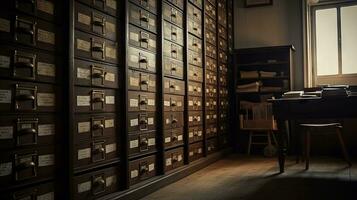 Organized Filing System in a Room with Howling Ambiance photo