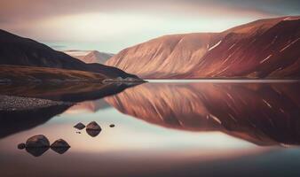 sereno reflexiones en makinson entrada ellesmere isla nunavut Canadá foto