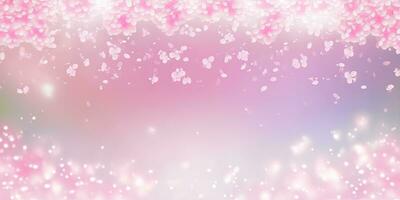 Soft Pink Cherry Blossom Petals Background with Free Space photo