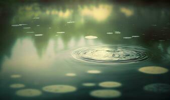 Ethereal Ripples on a Pond A Dreamy Background for Professional Use photo