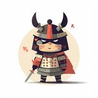 Minimalist Samurai Baby Character Illustration photo