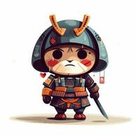 Minimalist Samurai Baby Character Illustration photo