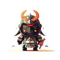 Minimalist Samurai Baby Character Illustration photo