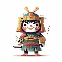 Minimalist Samurai Baby Character Illustration photo