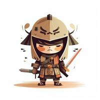 Minimalist Samurai Baby Character Illustration photo