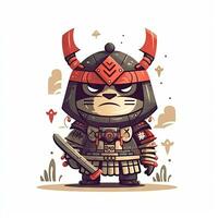 Minimalist Samurai Baby Character Illustration photo