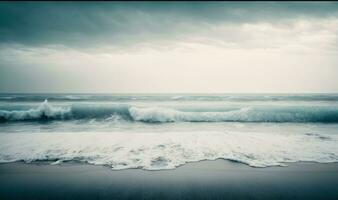 Minimalist Sea Waves A Calming and Relaxing Ethereal Dreamy Background photo