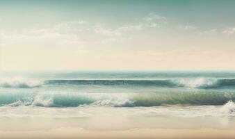 Minimalist Sea Waves A Calming and Relaxing Ethereal Dreamy Background photo