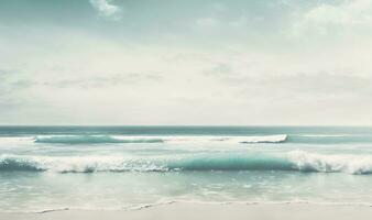 Minimalist Sea Waves A Calming and Relaxing Ethereal Dreamy Background photo