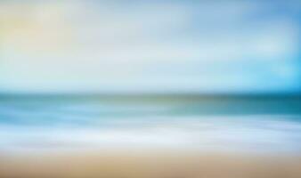 Calm Beach Seascape with Blurred Bokeh Lights and Soft Sky photo