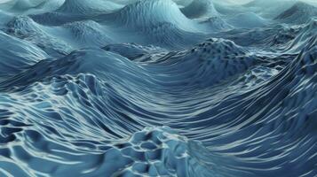 Blue and Gold Volumetric Waves Texture Imitating Watercolor photo