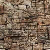 Clear Aztec Stone Wall Texture for Seamless Design photo