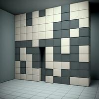 Geometric Seamless Tile Pattern Inspired by Piet Mondrian photo