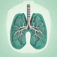 Breathing Difficulties Concept Lungs with Constriction Symbol photo