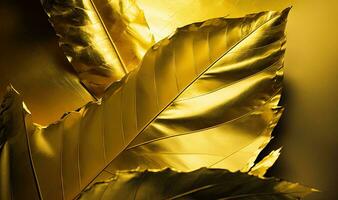 Soft and Dreamy Shiny Yellow Leaf Gold Foil Texture Background photo