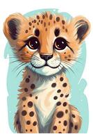 Sweet Baby Cheetah Illustration photo