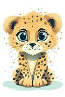 Sweet Baby Cheetah Illustration photo