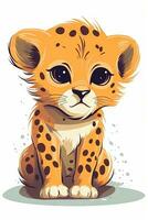 Sweet Baby Cheetah Illustration photo