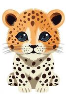 dulce bebé leopardo ilustración foto