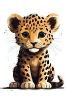 dulce bebé leopardo ilustración foto