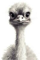 Sweet Baby Ostrich Illustration photo