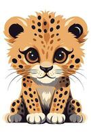 dulce bebé leopardo ilustración foto