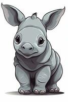 Sweet Baby Rhinoceros Illustration photo