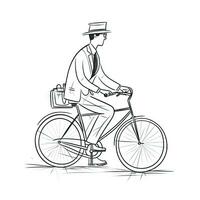 joven profesional desplazamientos a trabajo en bicicleta foto