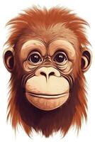 Sweet Baby Orangutan Illustration photo