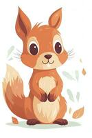 Sweet Baby Squirrel Illustration with a Simple and Cute Design photo