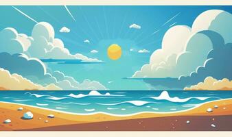 soleado playa isla paisaje con claro azul cielo y Oceano olas foto