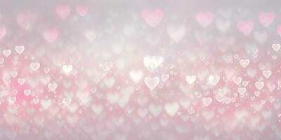 Sweet Pastel Background with Mini Hearts and Soft Bokeh Light photo